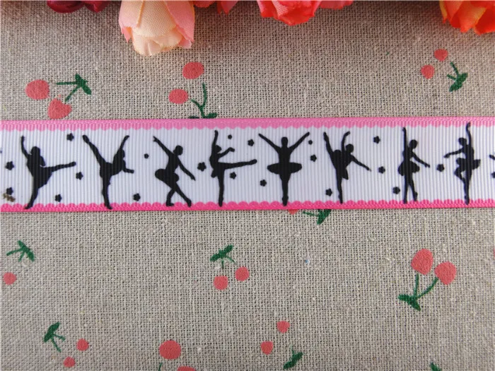 15052609 1 ''(25 мм) 10 ярдов спортивные печатные ленты grosgrain танцевальные аксессуары