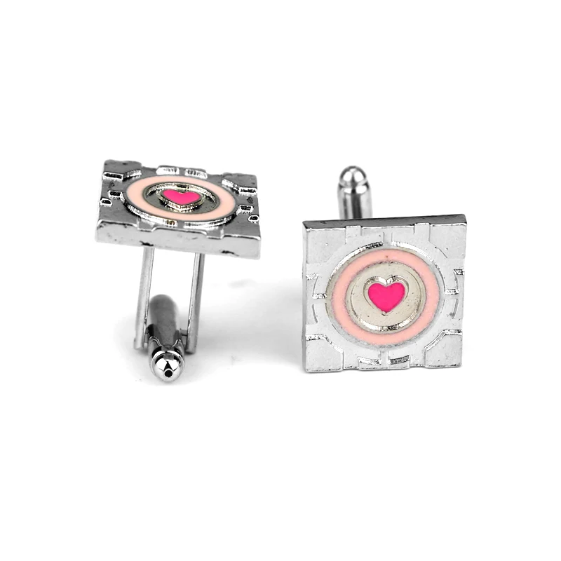 Запонки MQCHUN мужские с розовым сердцем и эмалью ювелирные украшения для свадьбы