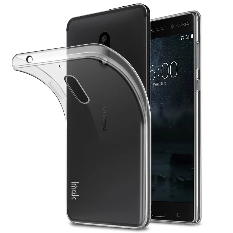 IMAK Ультра Тонкий Мягкие TPU Чехол Для Nokia 6 Прозрачная Задняя Кожного покрова для