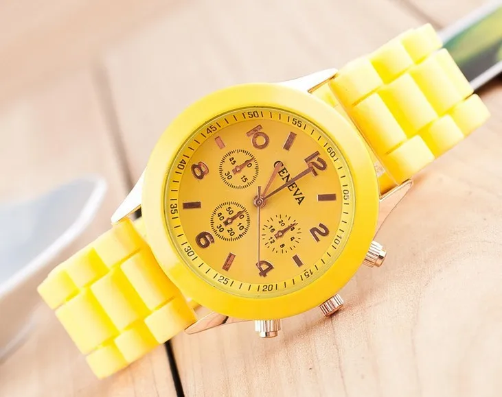 yellow Модные Роскошные спортивные Брендовые Часы для женщин для мужчин желе силиконовые часы relogio feminino новые кварцевые наручные часы reloj hombre - Цвет: yellow