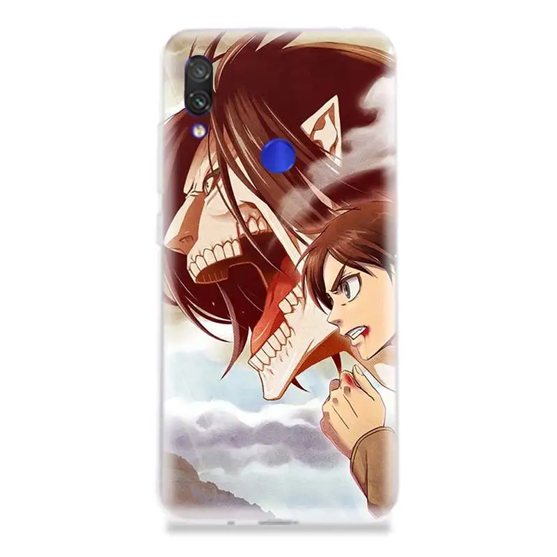 Shingeki No Kyojin Аниме силиконовый чехол для телефона Xiaomi Redmi 4 4A 4X5 5A 6 6A 7 Pro TPU искусство