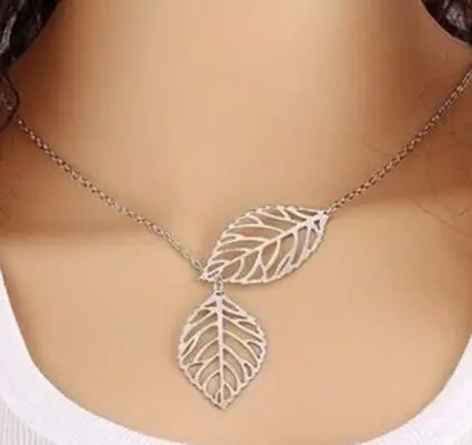 Женское винтажное ожерелье-чокер с двумя листьями | Украшения и аксессуары