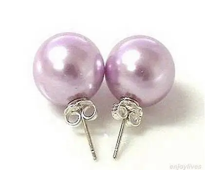 Belle Coquillage Shell Gris Perle 10 мм шпилька Rempli|Серьги-гвоздики| |
