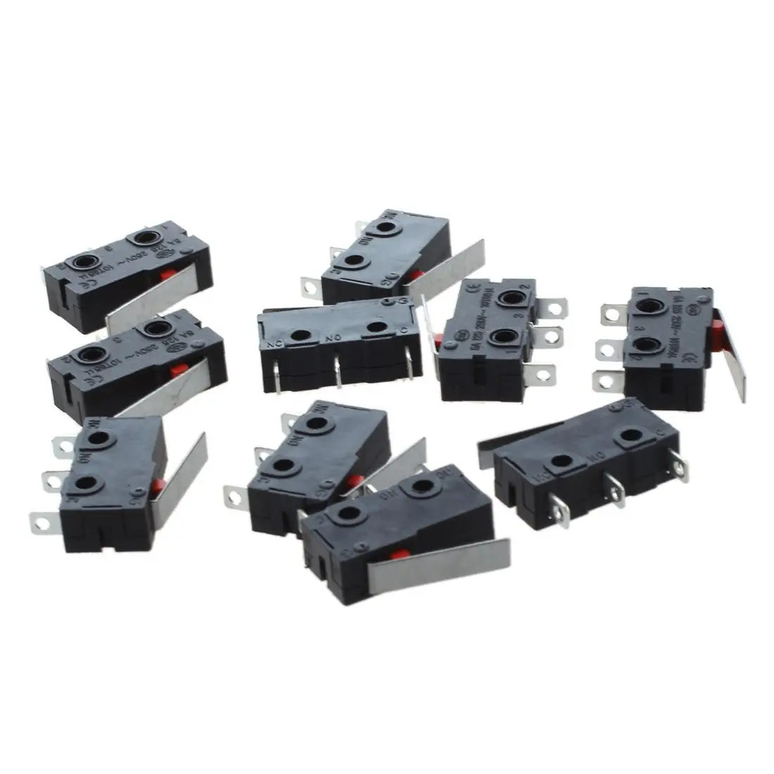 Новый 10 шт. AC 125 в 5A SPDT 1NO 1NC короткий концевой выключатель с прямым рычагом на