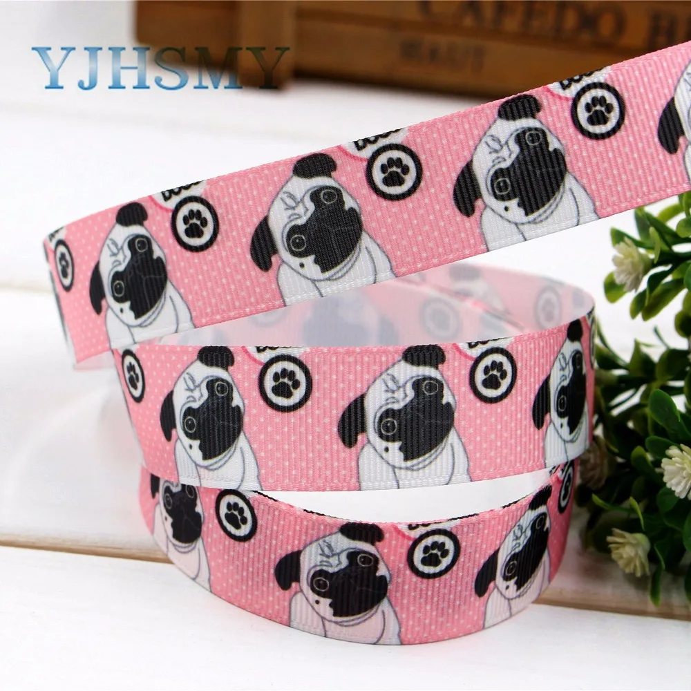 YJHSMY D 17331 1146 10 ярдов 22 мм мультфильм собака печатных grosgrain ленты Свадебные