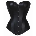 Корсет из искусственной кожи на шнуровке, сексуальный корсет в стиле стимпанк, бюстье с внешним бюстье, искусственная кожа