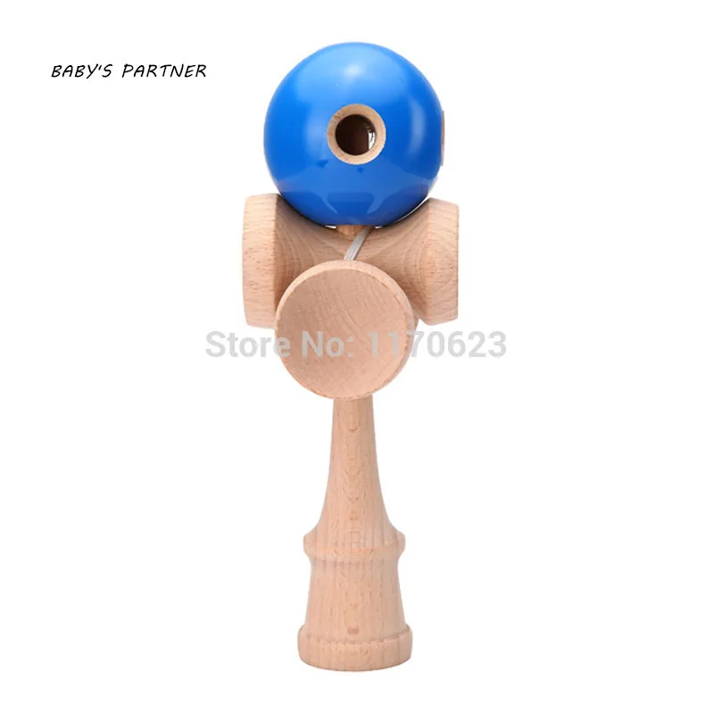 Синий 5 отверстий и 5 чашек деревянный Профессиональный Kendama Традиционная игрушка мяч игра PU крашеный пляжный мячик для жонглирования подарок для детей - Цвет: Синий