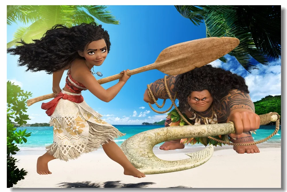 

Custom Canvas Wall Painting Moana Maui Vaiana Poster Vaiana Moana Wallpaper Kids Room Wall Sticker Living Room Decoration #2913#