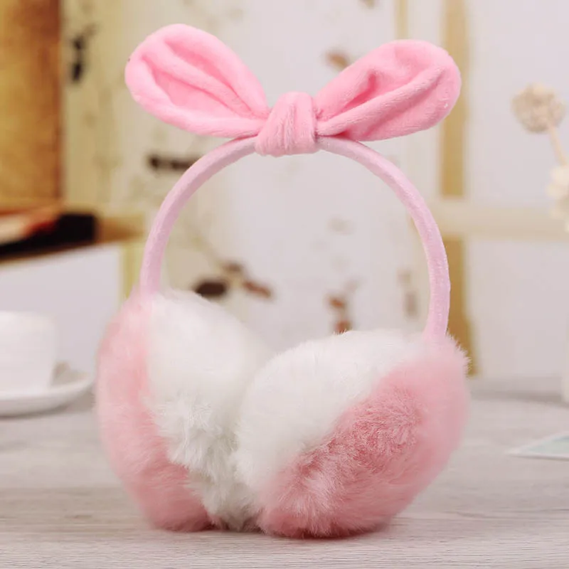 Новые женские наушники для девочек милые меховые с бантом удобные мягкие уличные