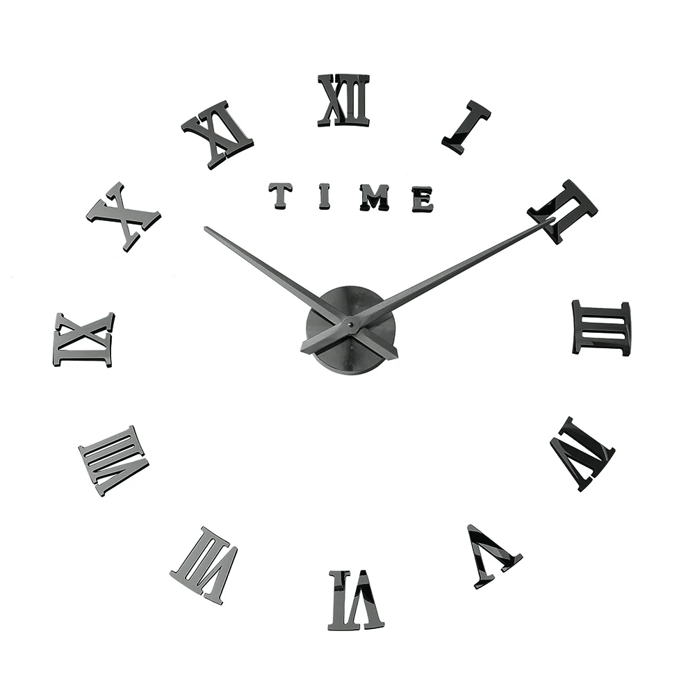 Wall Clock Gray Современный дизайн кварцевые часы модные часы зеркальные наклейки diy Декор для гостиной Новое поступление 3d настоящие большие настенные часы - Цвет: Wall Clock Gray