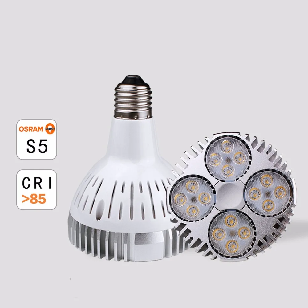 10 шт./лот E27 led par30 лампа 35 Вт Cree leds Par30 светодиодная сменная 70 металлическая