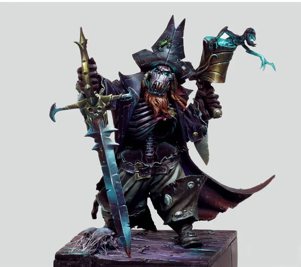 Неокрашенный комплект 1/24 75 мм ALBRORK DAMNED Captain ancient 75 мм не имеет основания Смолы Рисунок миниатюрный Гараж Комплект