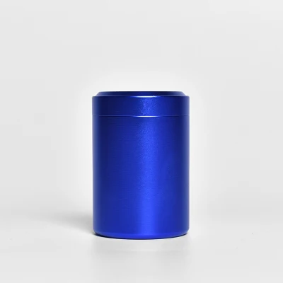 small blue Портативная жестяная банка для чая, металлическая коробка для хранения чая, контейнер, титановая банка, канистра, caddy для tieguanyin, китайский зеленый чай - Цвет: small blue