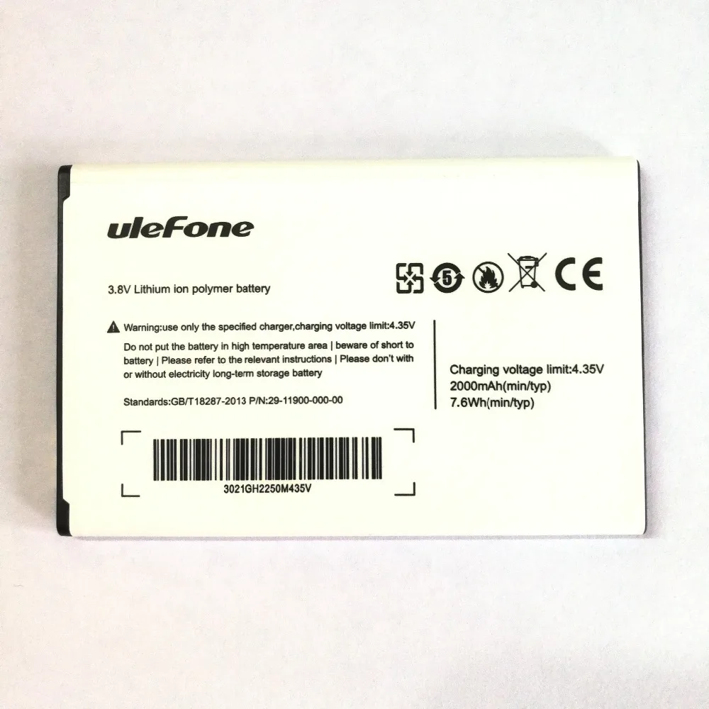 

3,8 V 2000mAh Новая запасная батарея для Ulefone be Pure Bateria Baterij батареи для мобильного телефона
