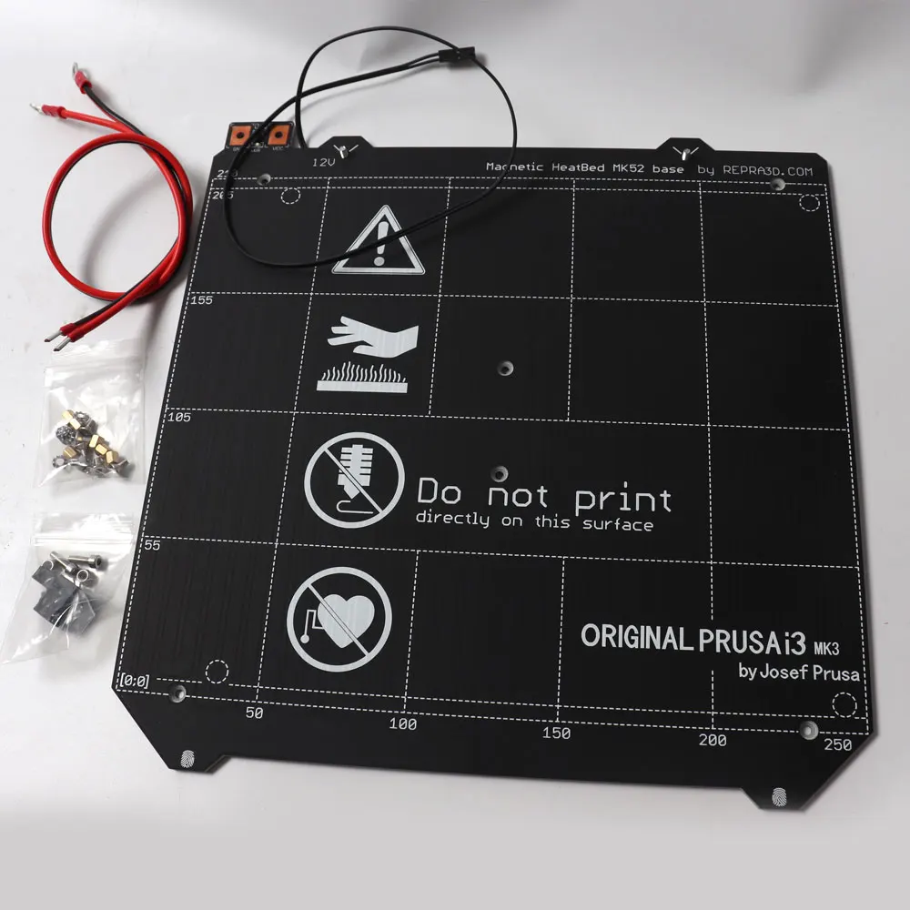 12 В Prusa i3 mk2/mk2s обновленная mk2.5 печатная плата с подогревом кровать с магнитами лист 2 шт. PEI лист mk2.5 Тепловая кровать