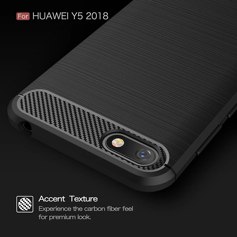 TRISEOLY чехол для Huawei Y5 Prime 2018 Матовый ТПУ из углеродного волокна резиновая задняя