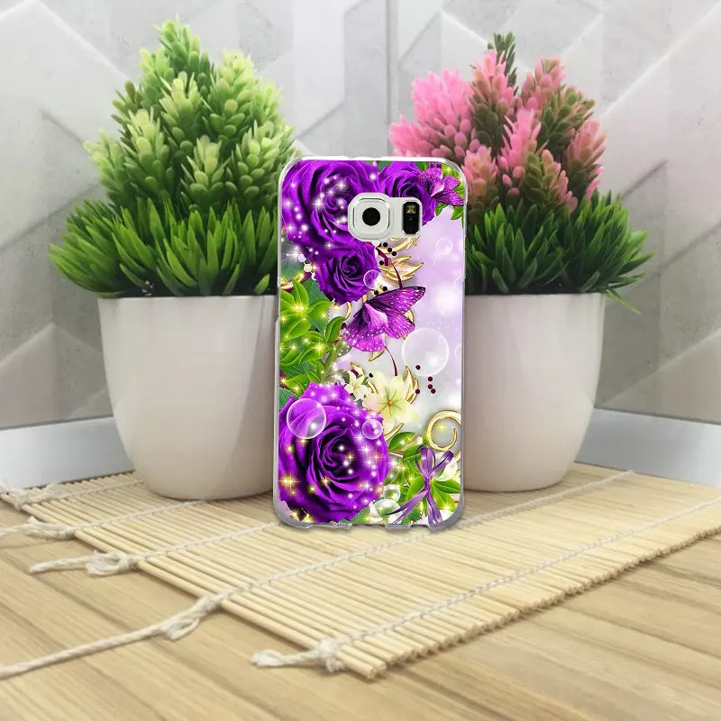 Мягкие чехлы для телефонов Samsung Galaxy S3 S4 S5 Mini S6 S7 S8 S9 S10 Edge Plus Lite Note 5 8 9 фиолетовые