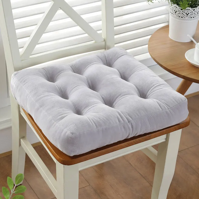 light gray Утолщенная противоскользящая хлопковая Подушка для стула татами мягкая подушка для офисного стула автомобильный коврик для сидения зимняя подушка - Цвет: light gray