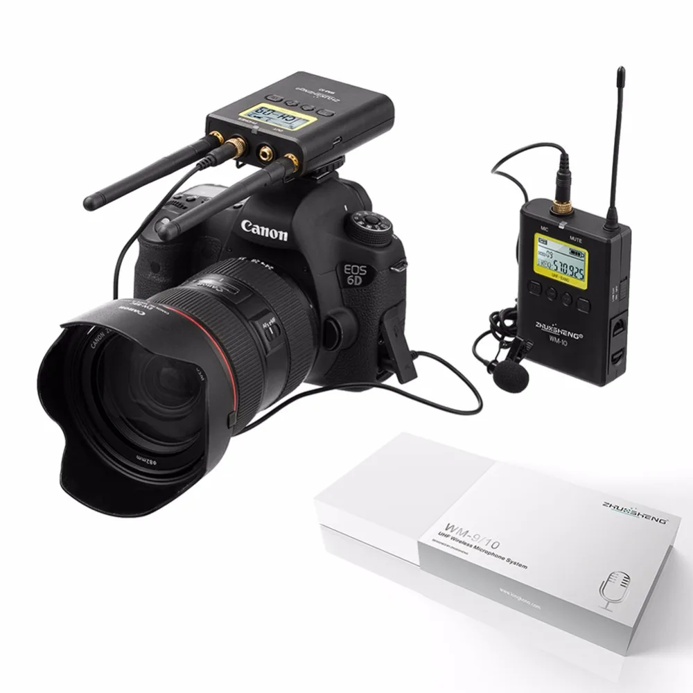ZhuoSheng WM-9 DSLR uhf беспроводная видеокамера камера микрофон система | Электроника