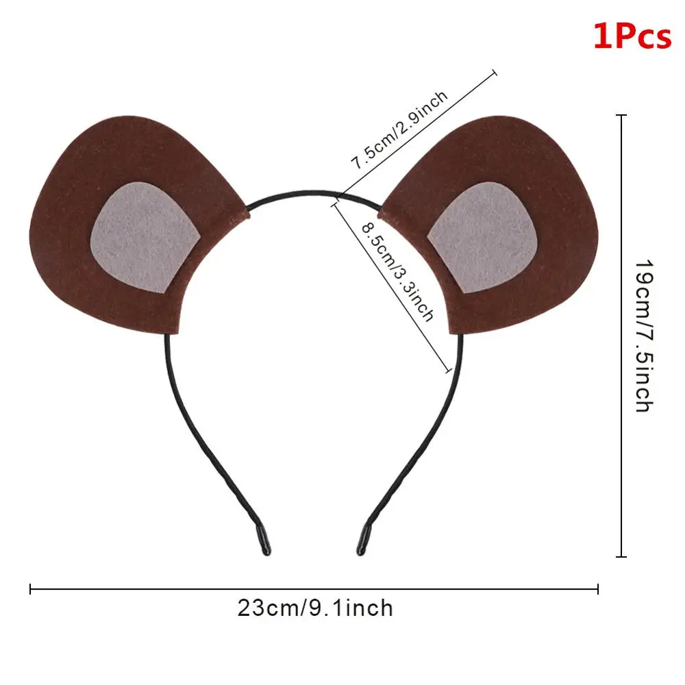 Bear Headband OurWarm Jungle вечерние принадлежности воздушные шарики в виде животных тропические Пальмовые Листья с днем рождения баннер сафари День Рождения украшения для детей - Цвет: Bear Headband