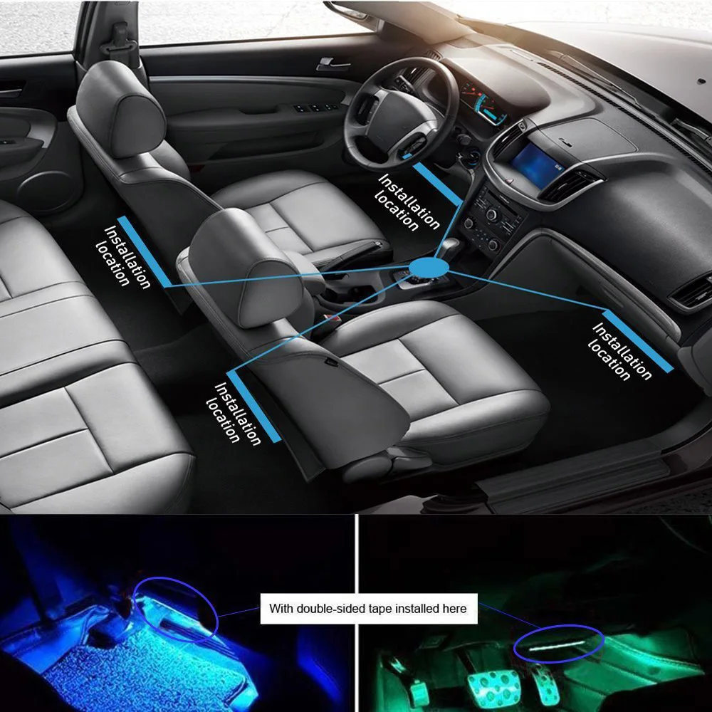 Светодиодная RGB лента для салона автомобиля лампа создания атмосферы в салоне Seat