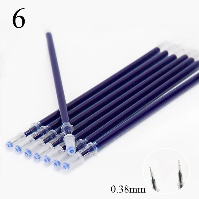 0.38mm Blue 03 50 шт./лот Заправка для гелевой ручки 0,38/0,5 мм Классический синего, красного, черного цвета чернил сменный запасной блок для записи(13 см), офисные и школьные принадлежности - Цвет: 0.38mm Blue 03