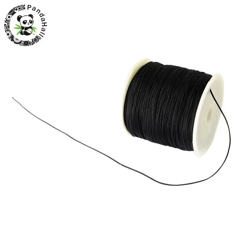 Black 0.8 мм 90 м/roll красочные решений разработке DIY Jewelry аксессуары нейлон строку ремешок Шнур темы для браслет ожерелье Бисероплетение - Цвет: Black