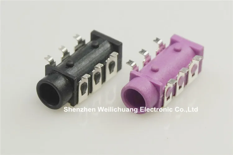 1000 шт./лента и катушка черный/розовый разъем для телефона диаметр 3 5 мм 6 контактов