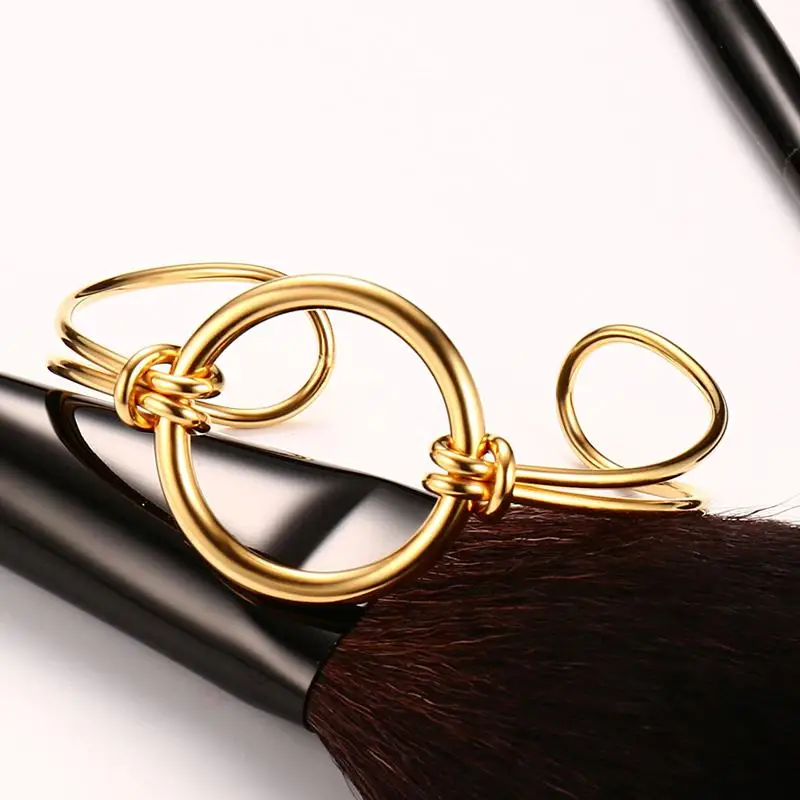 Vnox 2017 Новый золотой цвет узел Круглый Браслет манжета Нержавеющая сталь полые