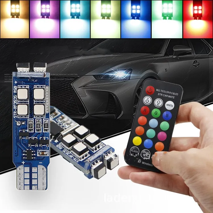 

1 set of High-end light for European American market T10 3030 10SMD canbus led w5w t10 194 3535 12led t10 canbus led 3030 RGB