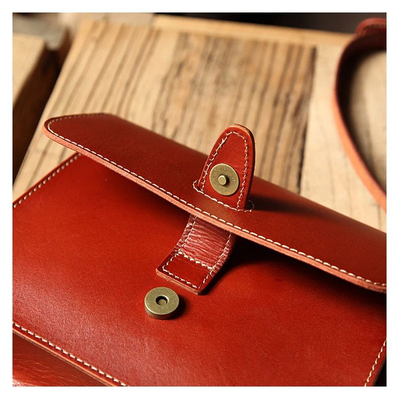 Женская сумка через плечо WOONAM маленькая из телячьей кожи с натуральным лицевым