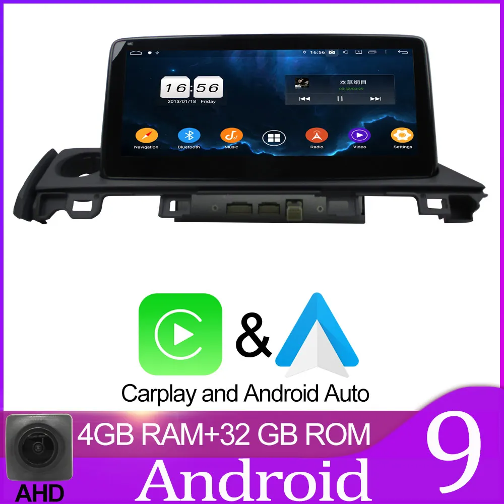 32GB carplay Owtosin автомобильный Радио Мультимедиа Видео плеер навигация gps Android 9,0 для MAZDA 6 автомобиль 4 Гб ram 32 Гб rom - Цвет: 32GB carplay