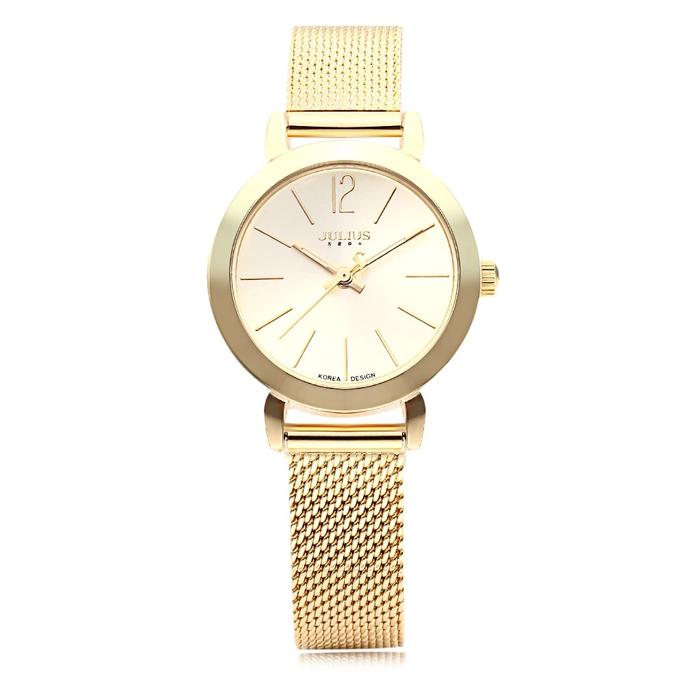 JULIUS Роскошные Брендовые женские часы модные из розового золота повседневные