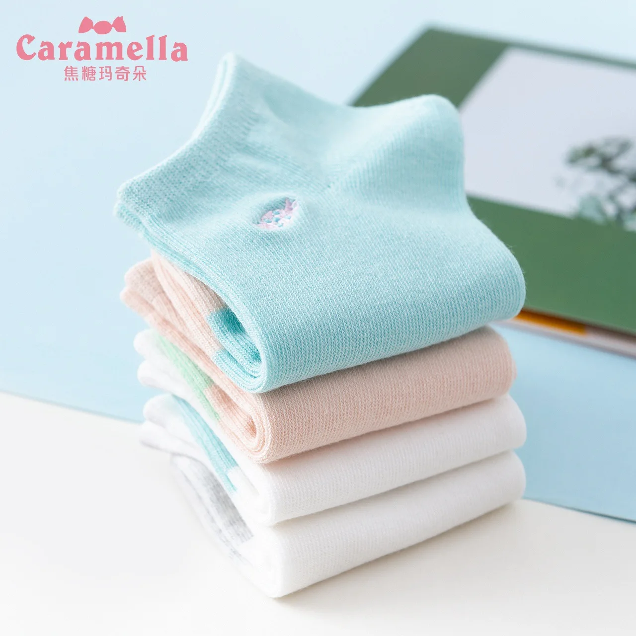 Женские носки с вышивкой Caramella короткие лодочки 3 пары весна лето|Носки-следки| |