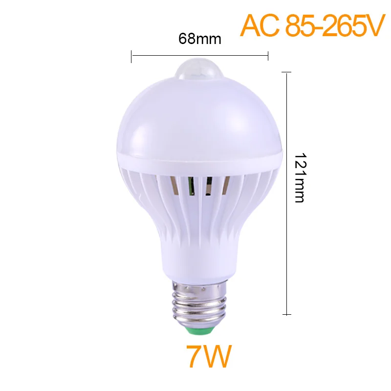 7W bulb Поверхностного монтажа светодиодный Потолочные светильники 5/7/9/12/18 Вт потолочное освещение для входной двери гаража коридор E27 Светодиодный лампа с датчиком движения Сенсор - Цвет корпуса: 7W bulb