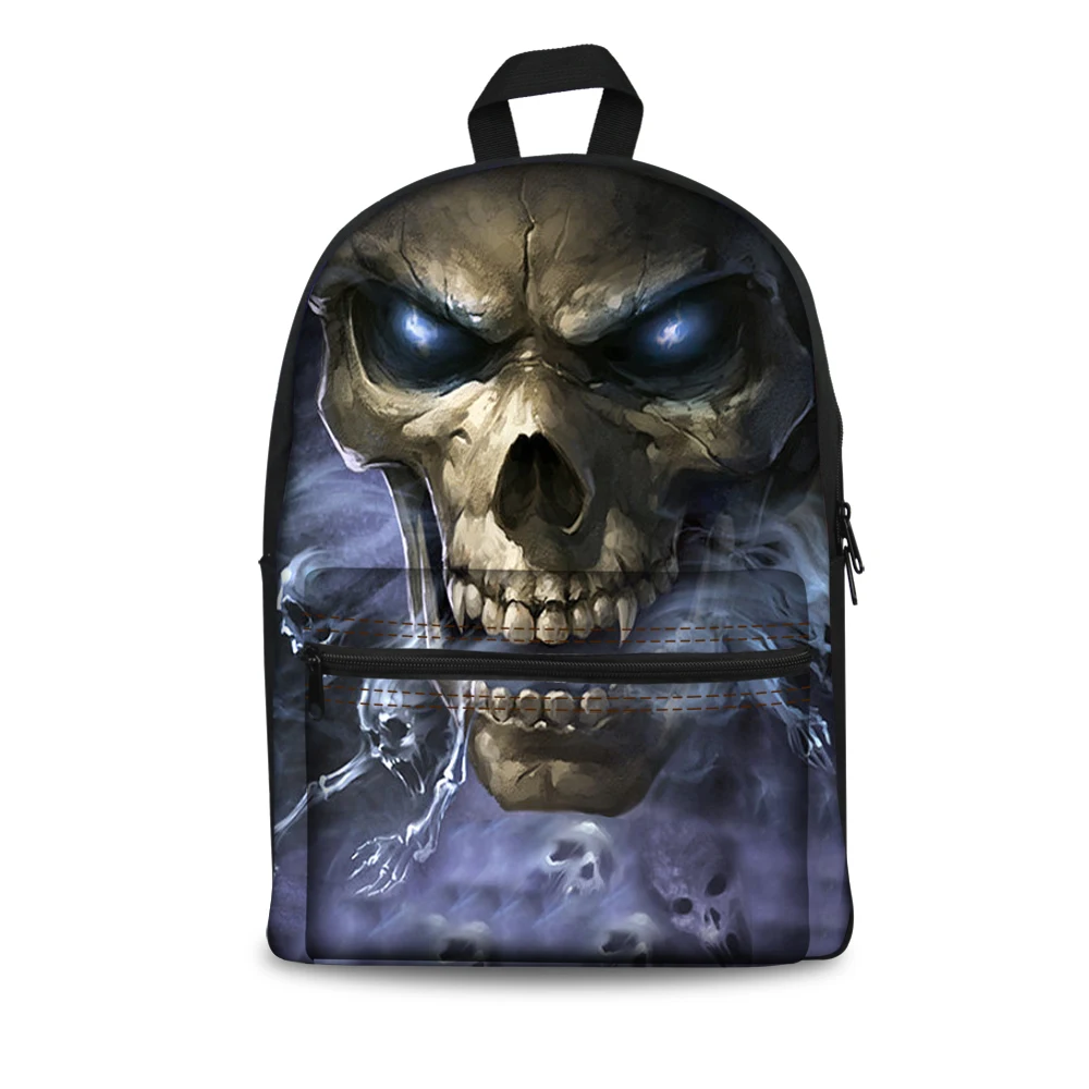 Новый стиль 2019 уникальные холщовые рюкзаки с принтом черепа для мужчин школьные