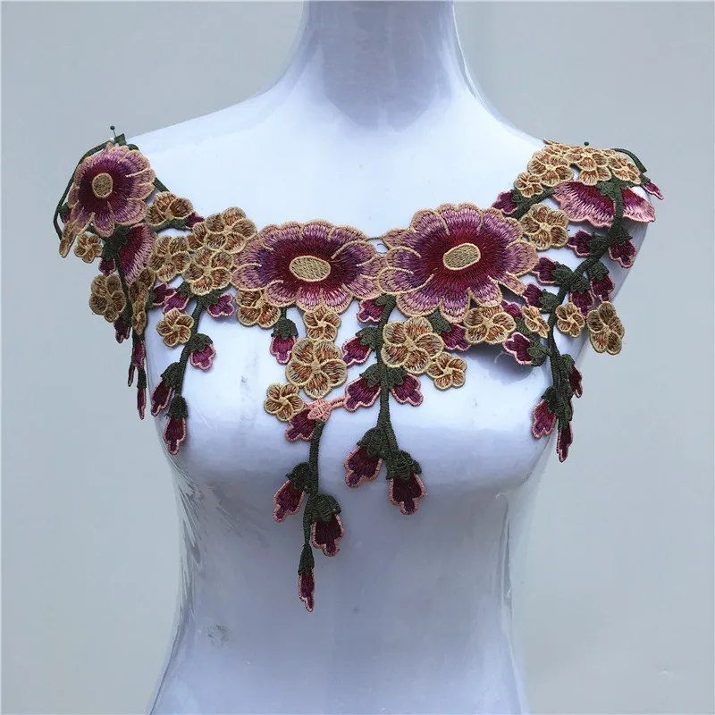 1 шт. вышитый кружевной воротник аппликация нашивки для скрапбукинга рельефные