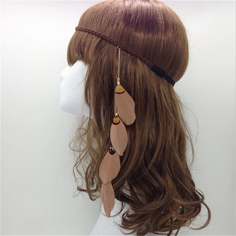 1 шт. ободок с перьями павлина индийский хиппи богемный Национальный Ветер|peacock