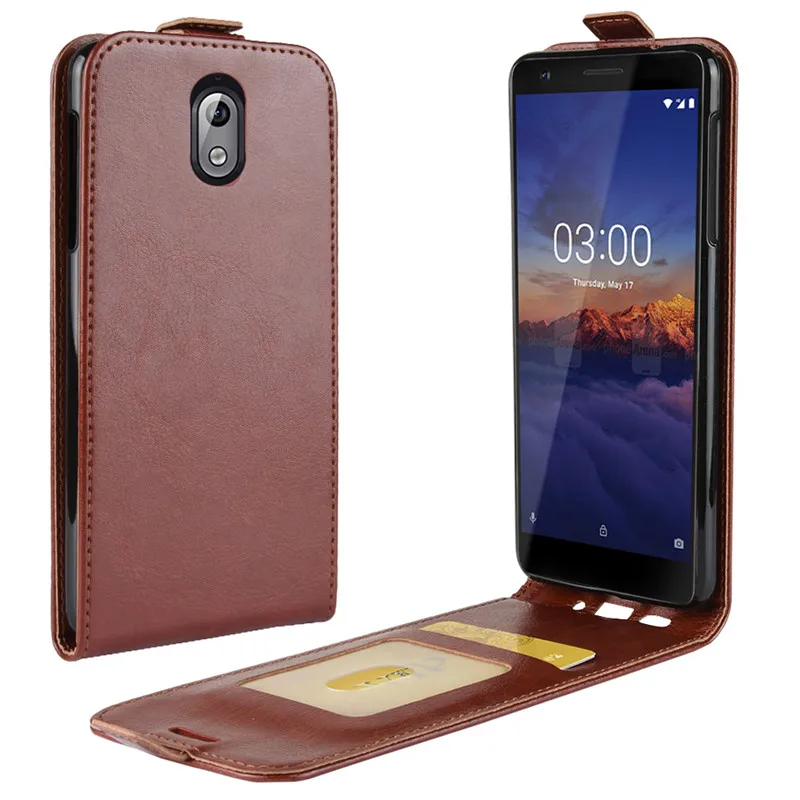 PU Leather Case For Nokia 3.1 Up Down Flip Card Slot Full Protect With Magnetic Soft TPU Phone Cover 3 .1 | Мобильные телефоны и