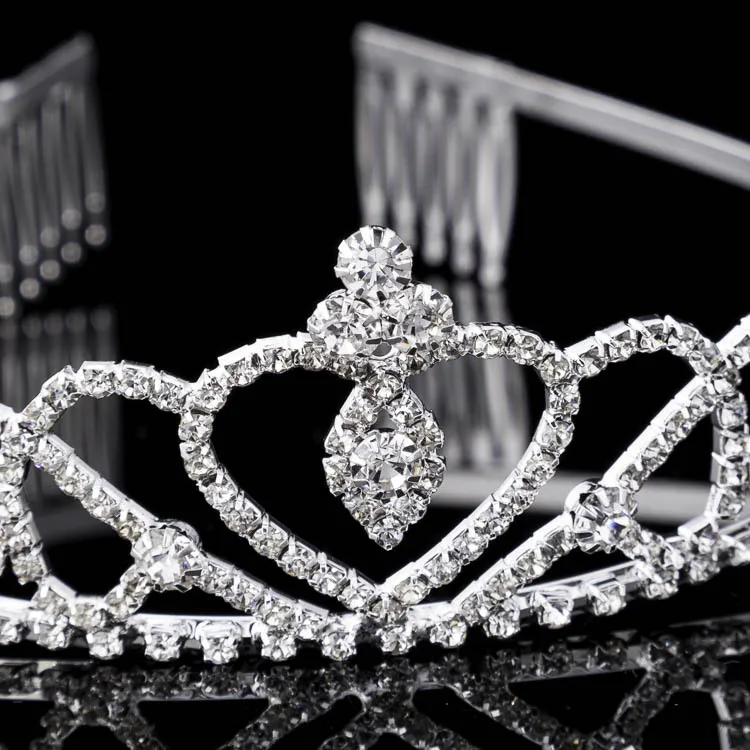 Valentine's Day Crystal Tiara Hairband Kid Girl Bridal Princess Prom Crown Party Accessiories Headband | Свадьбы и торжества