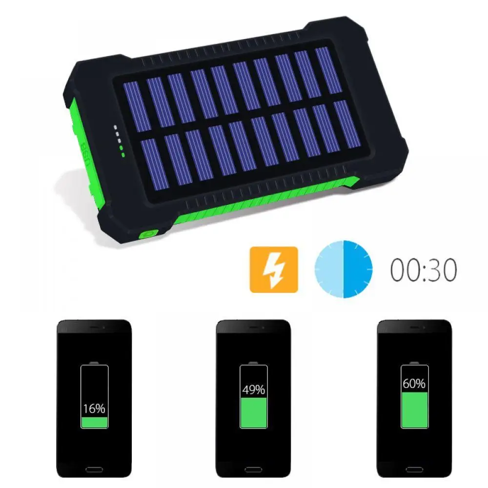 15000mAh Solar Powerbank Fast Charging Outdoor Fashion Power Bank Portable External Battery Charger Pack for MP4 Xiaomi iPhone | Мобильные