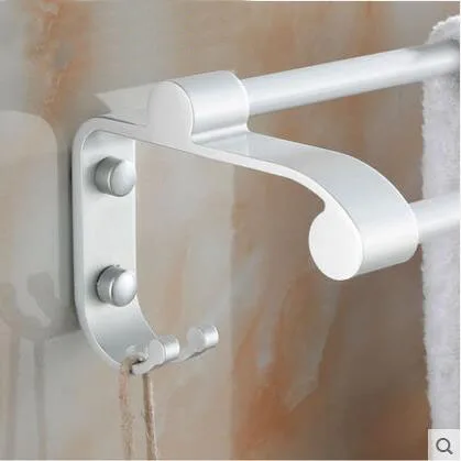 Полочки для полотенец из алюминия 2 вида 60 см с крючками|double towel bar|aluminum bartowel bar |