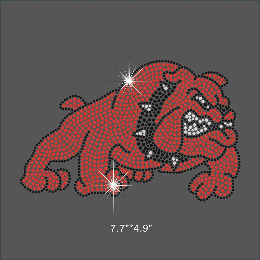 36 шт./лот гладить на Красный Бульдог мотив горного хрусталя для DIY одежды|Стразы| |