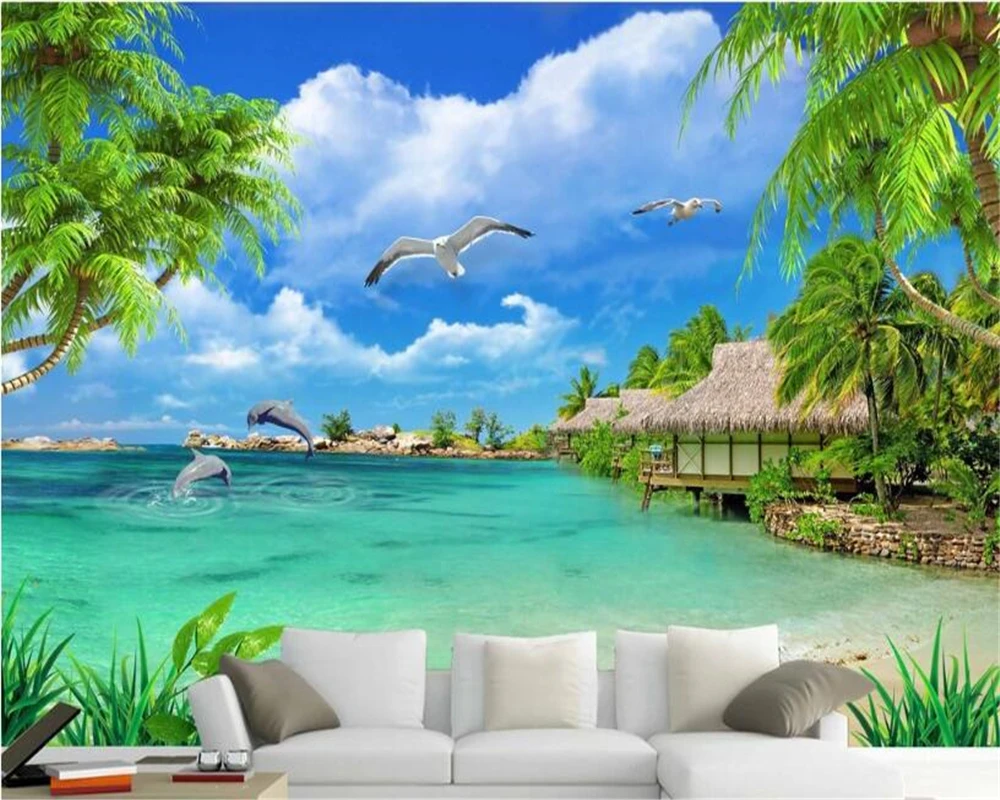 beibehang papier peint mural 3d Senior silk cloth wallpaper HD papel muralcocos landscape background wall papers home decor |