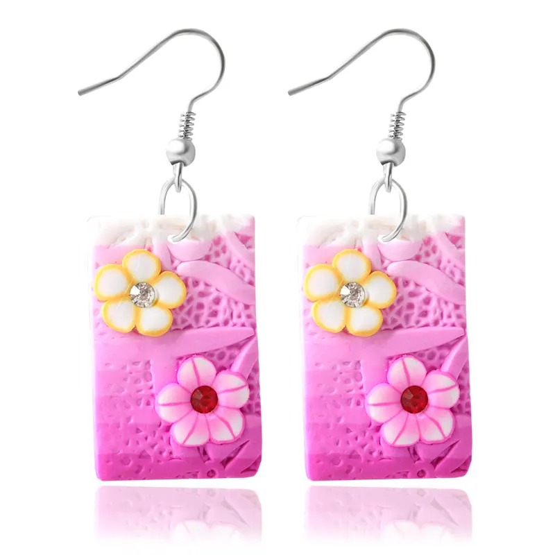 F &amp U 3 разных цвета мягкой глины прямоугольной формы с цветком посеребренные