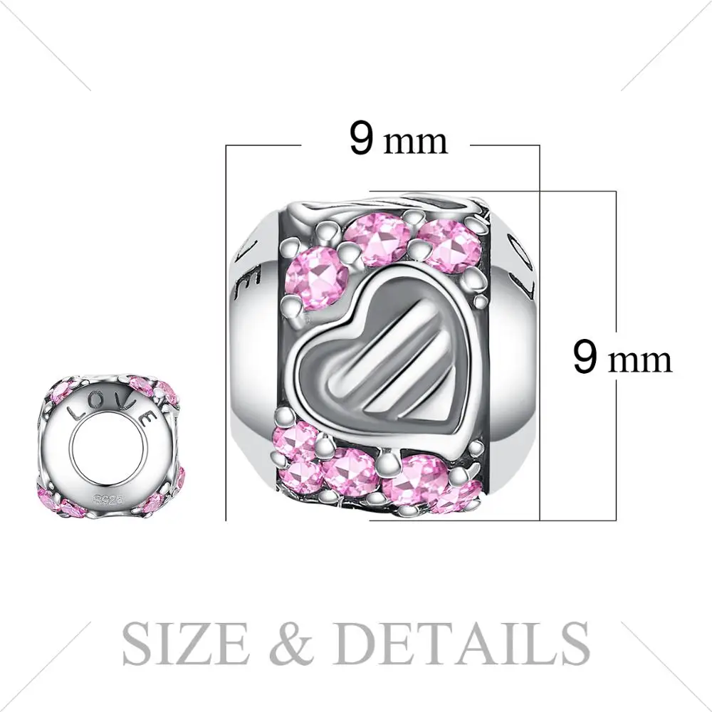 JewelryPalace Романтическая любовь 0.3ct Искусственный розовый сапфир 925 пробы Подвески-талисманы в виде серебряного сердца для Для женщин/мамы/дочери Новая горячая распродажа