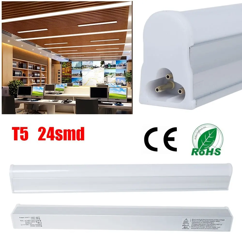 Светодиодная трубка T5 Великолепная 5 Вт 0 3 м 1 фут встроенная 24 SMD 2835 светодиодная