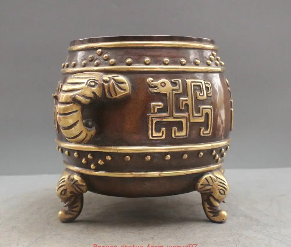14&quot China Flok Fengshui Elephant Head Jar Incense Burner Furnace | Дом и сад