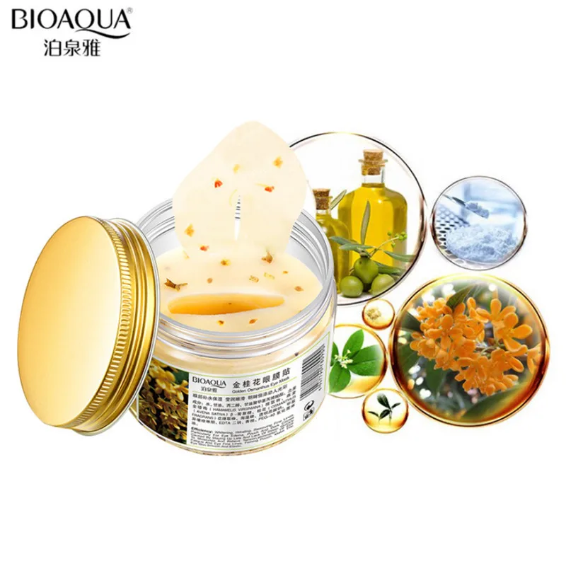 Маска для глаз BIOAQUA 80 шт./бутылка Золотая маска османтус женский коллагеновый