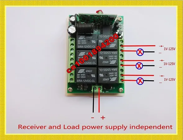 Беспроводная деталь 6 каналов 12 В постоянного тока фиксация/мгновенное